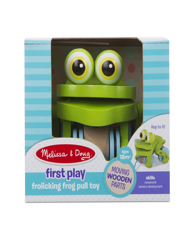 Melissa & Doug First Play Frolicking Frog Wooden Pull Toy