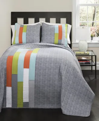 Lush Decor Shelly Stripe 3-Pc. Quilt Set