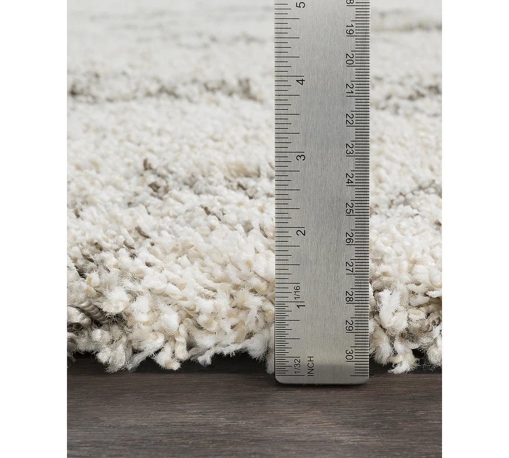 Livabliss Serengeti Shag Sgt-2301 White 6'7" x 9'6" Area Rug