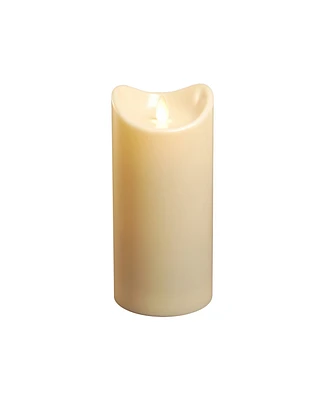 Lumabase 7" Cream Battery Operated Led Candle with Moving Flame