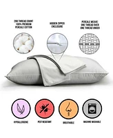 Ella Jayne 100 Cotton Percale Hidden Zipper 2 Pack Pillow Protectors