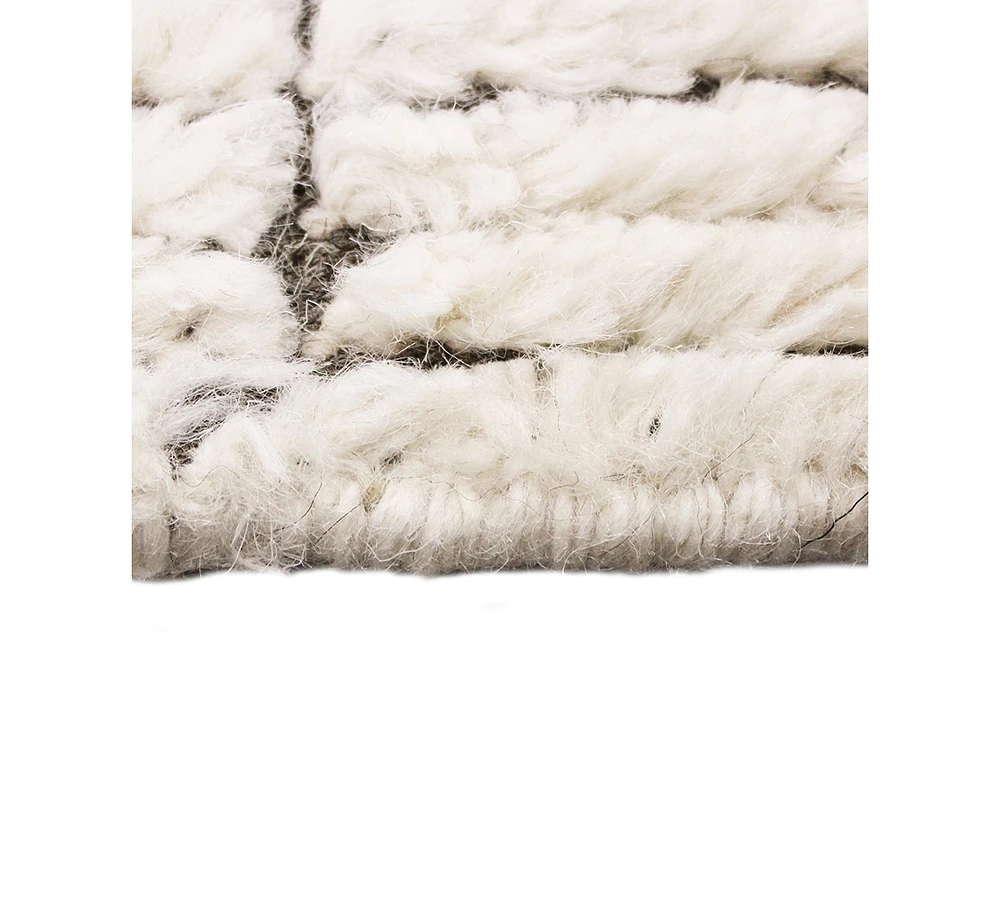 Bashian Natural Wool Nat-20 Ivory/Gray 3'6" x 5'6" Area Rug