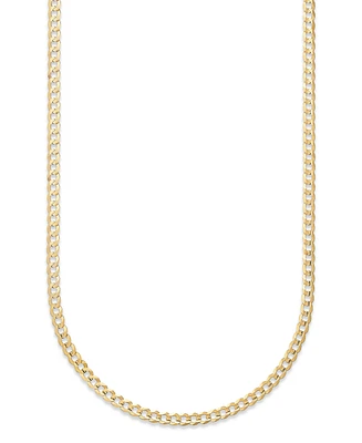 22" Open Curb Link Chain Necklace (3-5/8mm) in Solid 14k Gold