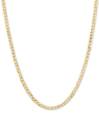 Lightweight Fine Curb Link 18" Chain Necklace in 14k Gold