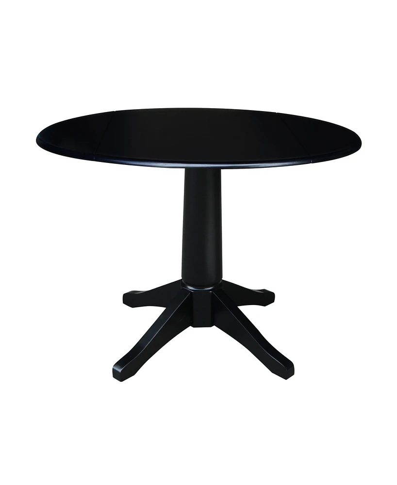 International Concept 42" Round Dual Drop Leaf Pedestal Table