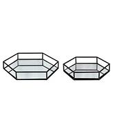 Kate and Laurel Felicia Nesting Metal Mirrored Decorative Trays, 2 Piece