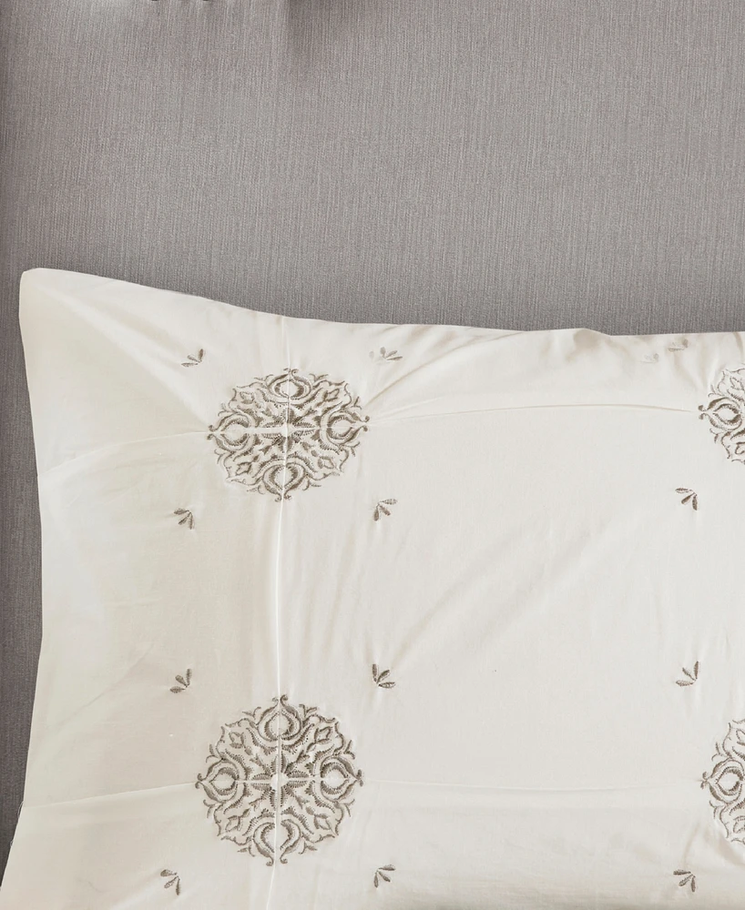 Madison Park Malia Embroidered Cotton 4-Pc. Duvet Cover Set, King/California King