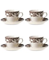 Spode Delamere Teacup & Saucer, Set of 4