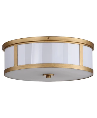 Safavieh Avery 2 Light Antique Gold 17"D Drum Flush Mount