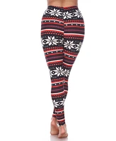 White Mark Women's One Fits Most Printed Leggings