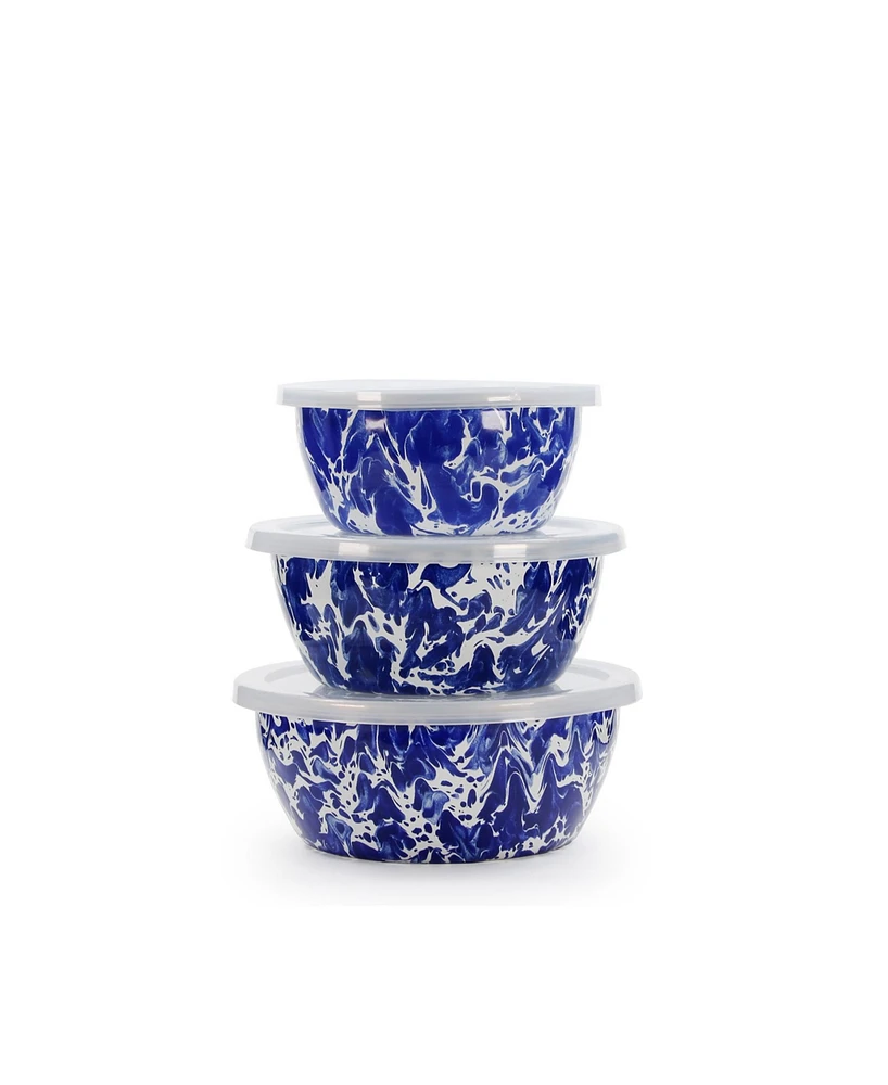 Golden Rabbit Swirl Enamelware Collection Nesting Bowls, Set of 3
