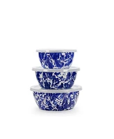 Golden Rabbit Swirl Enamelware Collection Nesting Bowls, Set of 3