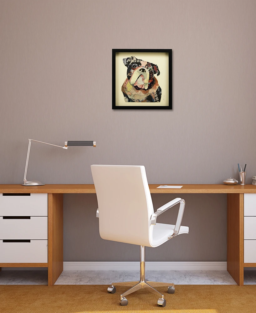 Empire Art Direct 'English Bulldog' Dimensional Collage Wall Art - 17'' x 17''