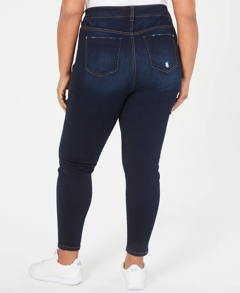 Celebrity Pink Trendy Plus High Rise Ripped Skinny Jean