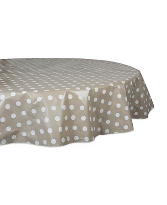 Design Imports Polka Dot Vinyl Tablecloth 70" Round