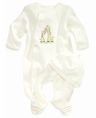Little Me Baby Boys or Girls Giraffe Coverall with Hat, 2 Piece Set
