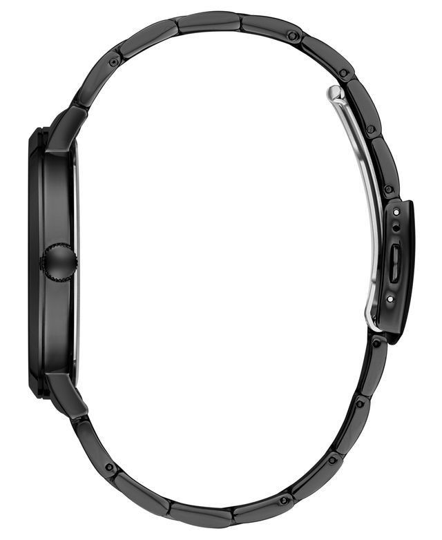 Guess Men's Diamond-Accent Black Stainless Steel Bracelet Watch 44mm