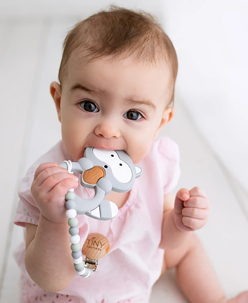 3 Stories Trading Tiny Teethers Infant Silicone Pacifier Clip With Large Removable Teether