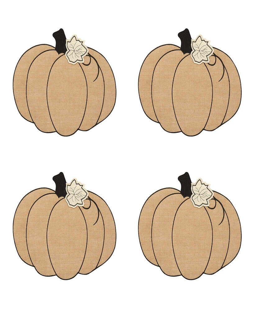 Elrene Burlap Pumpkin Placemat, Set of 4
