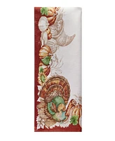 Elrene Holiday Turkey Bordered Fall Napkins, Set of 8