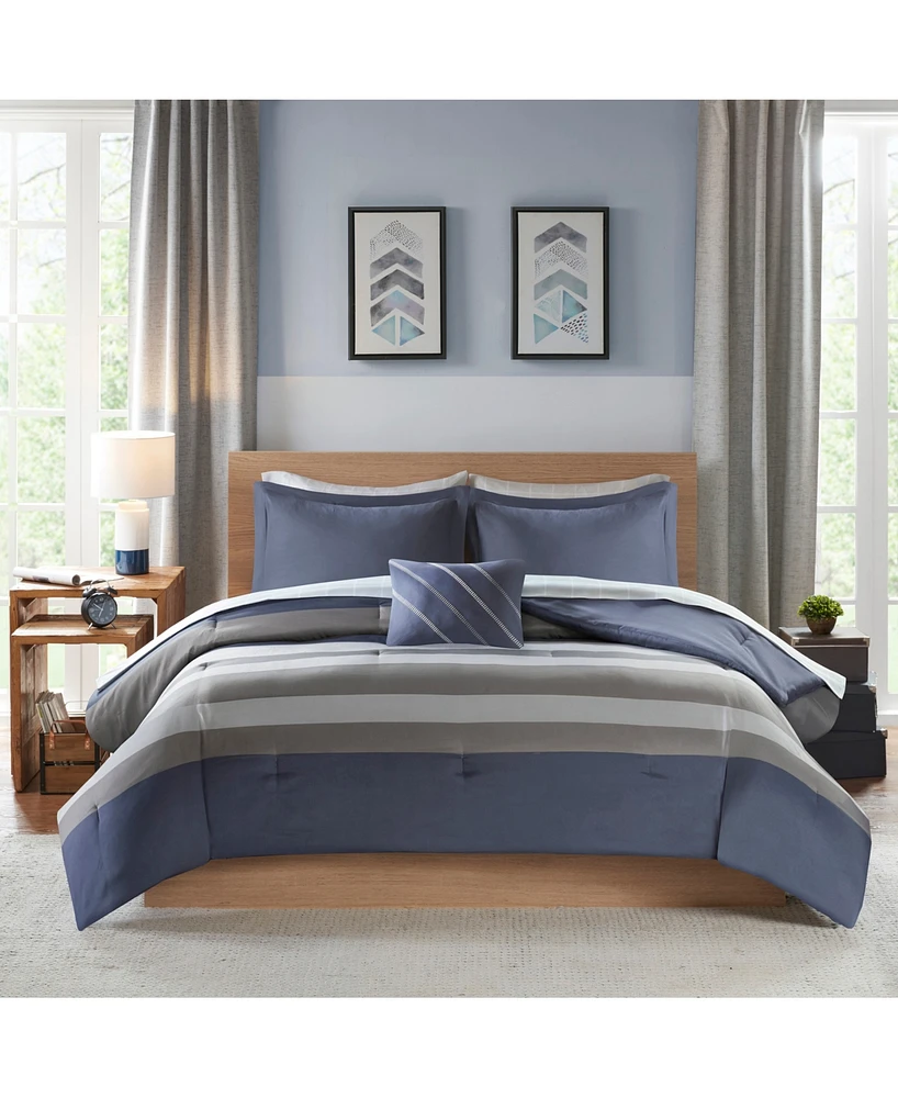 Intelligent Design Marsden Striped Comforter Set, Queen
