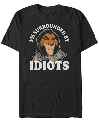 Disney Men's Lion King Scar Hyenas Surrounded By Idiots Short Sleeve T-Shirt