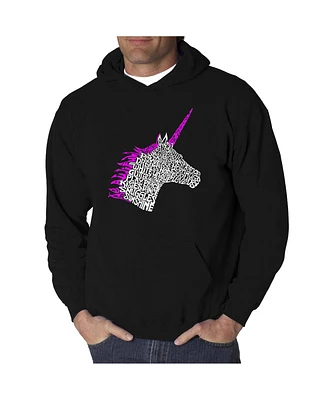 La Pop Art Men's Word Hooded Sweatshirt - Unicorn