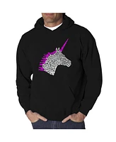 La Pop Art Men's Word Hooded Sweatshirt - Unicorn