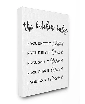 Stupell Industries The Kitchen Rules If You… Cavnas Wall Art, 16" x 20"