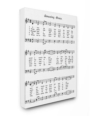Stupell Industries Amazing Grace Vintage-Inspired Sheet Music Canvas Wall Art, 30" x 40"