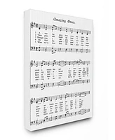 Stupell Industries Amazing Grace Vintage-Inspired Sheet Music Canvas Wall Art, 30" x 40"
