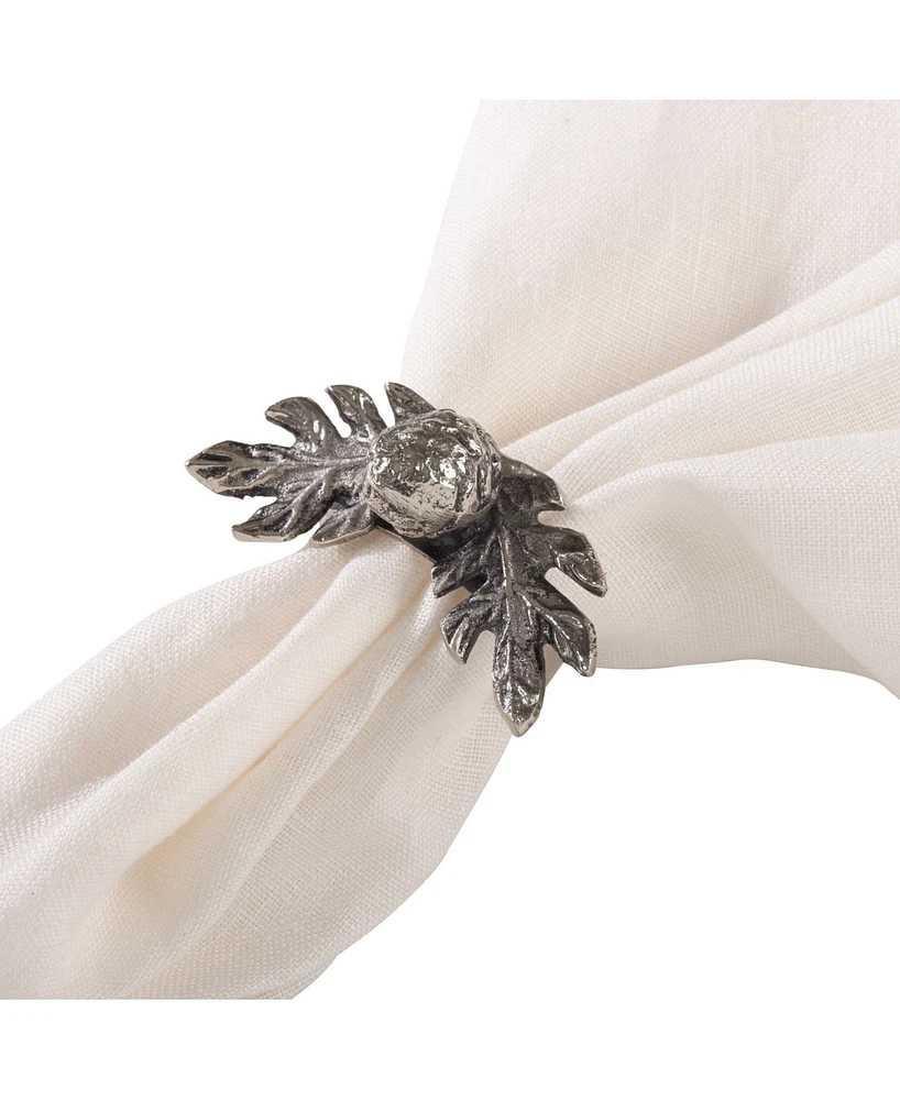 Saro Lifestyle Pinecone Design Rustic Style Napkin Ring, Set of 4