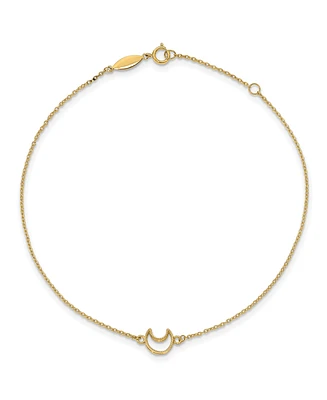 Polished Moon Anklet in 14k Yellow Gold