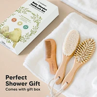 KeaBabies Baby Hair Brush, Oval Cradle Cap Brush, Soft Baby Brush for Infant, Newborn Hairbrush for Girls, Boys, Baby Scalp Brush