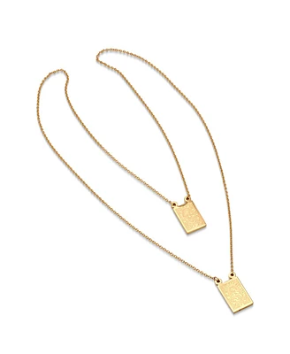 Steeltime Men's 18k gold Plated Stainless Steel Religious Escapulario Style Reversable Necklace