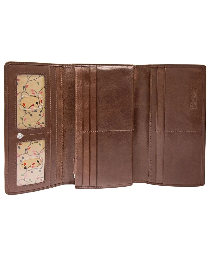 Mancini Casablanca Collection Rfid Secure Ladies Trifold Wallet
