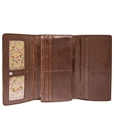Mancini Casablanca Collection Rfid Secure Ladies Trifold Wallet