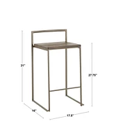 Fuji Wood Counter Stool, Set of 2