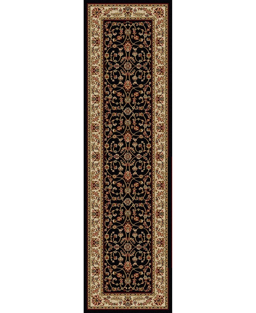 Closeout! Km Home 1596/1314/Black Pesaro Black 2'2" x 7'7" Runner Rug
