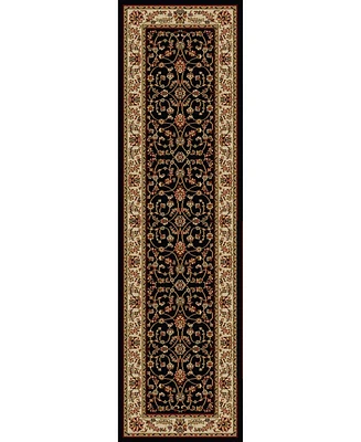 Closeout! Km Home 1596/1314/Black Pesaro Black 2'2" x 7'7" Runner Rug