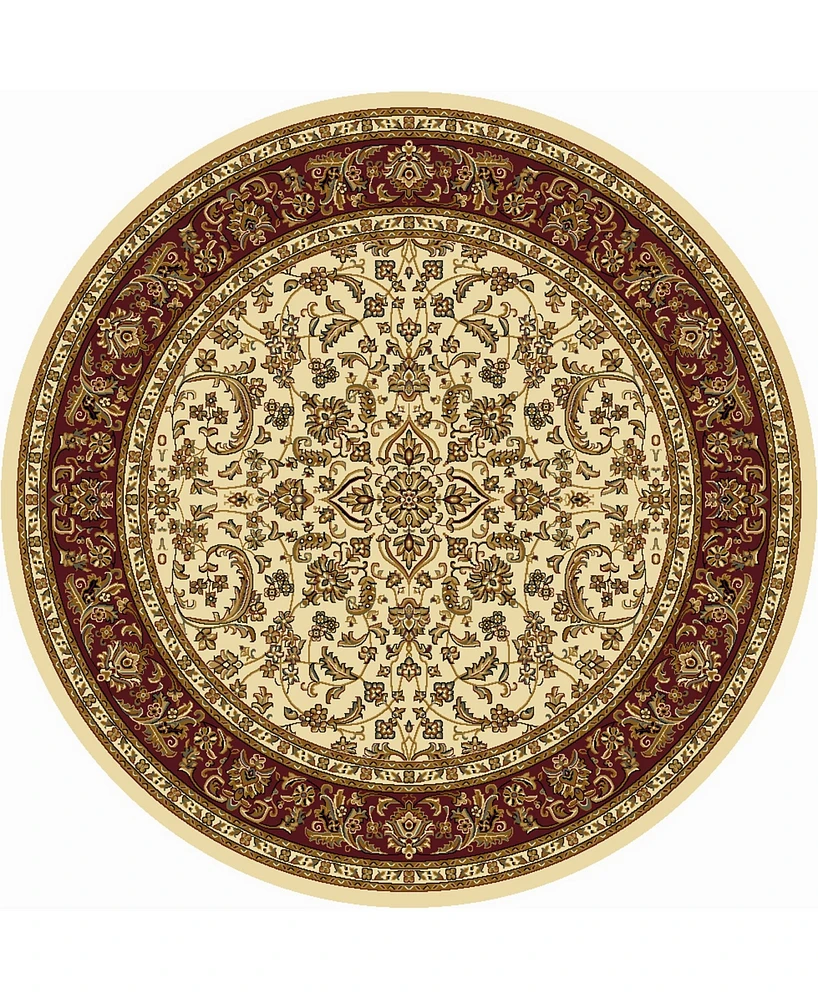 Closeout! Km Home 1318/1516/Ivory Navelli Ivory/ Cream 5'3" x 5'3" Round Area Rug