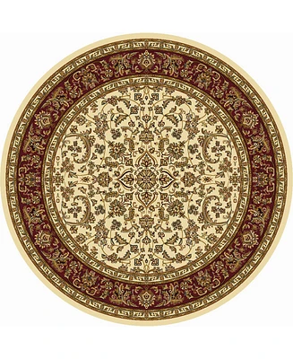 Closeout! Km Home 1318/1516/Ivory Navelli Ivory/ Cream 5'3" x 5'3" Round Area Rug
