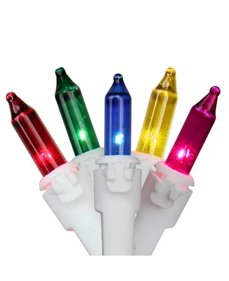Northlight Set of 100 Multi-Color Mini Icicle Christmas Lights 3" Spacing - White Wire