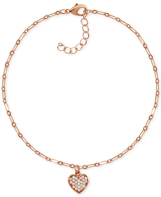 And Now This Crystal Heart Anklet in Rose Gold-Plate