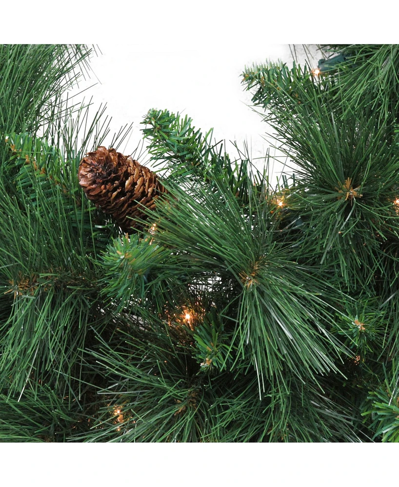 Northlight Pre-Lit White Valley Pine Artificial Christmas Wreath
