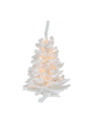 Northlight 3' Pre-Lit Snow White Artificial Christmas Tree - Clear Lights