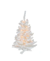 Northlight 3' Pre-Lit Snow White Artificial Christmas Tree - Clear Lights