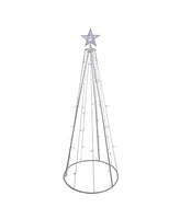 Northlight 5' Pure White Led Lighted Cone Tree Outdoor Christmas Decoration