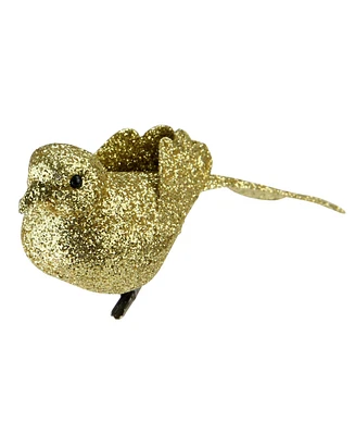 Northlight 6" Bright Gold Clip-On Glittered Bird Christmas Ornament Decoration