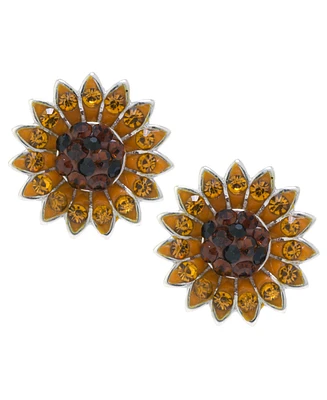 Sunflower Stud Earrings In Sterling Silver